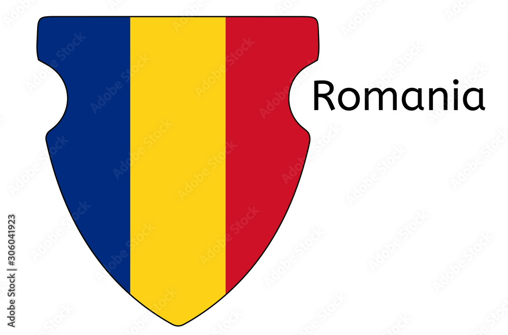 Fototapeta premium Romanian flag icon, Romania country flag vector illustration