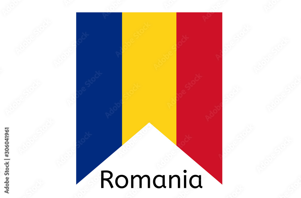 Fototapeta premium Romanian flag icon, Romania country flag vector illustration