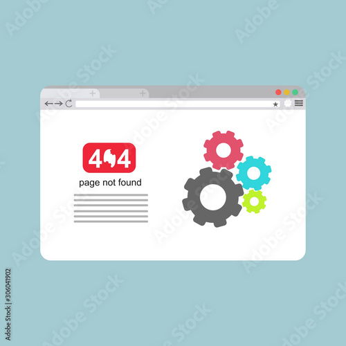 Error 404 web page template vector design. Website 404 page error with servers, desktop and broken connection creative concept. Modern 404 page not found Flat vector illustration