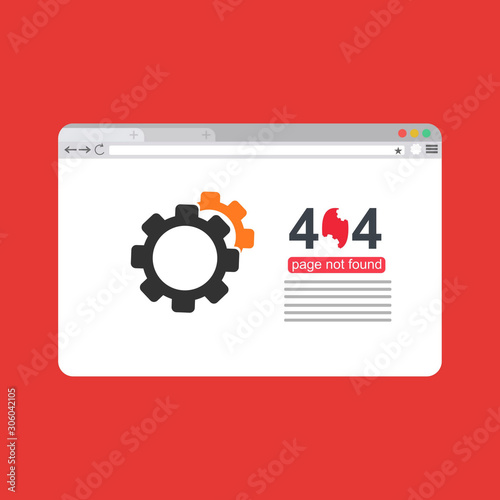 Design 404 error. Vector concept illustration for page 404. Page is lost and not found message. Template for web page with 404 error. Modern illustration design.