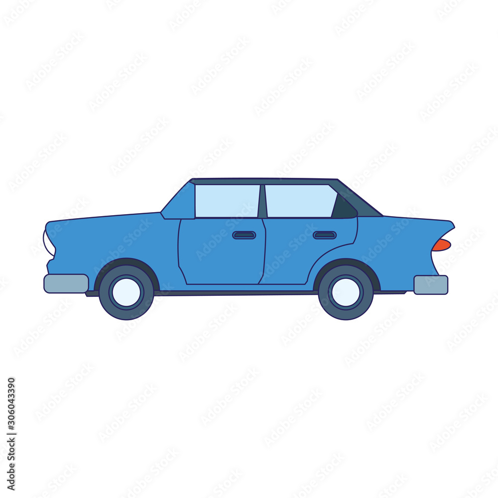 blue car icon, colorful design