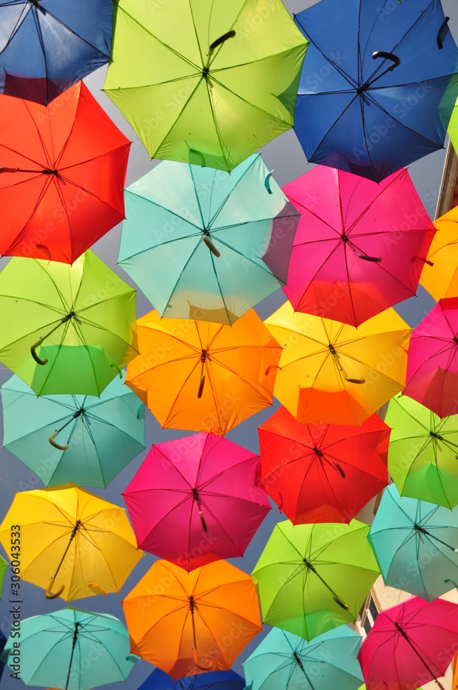 Colorful umbrella in Agueda, Portugal