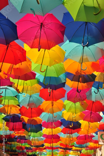 Colorful umbrella in Agueda  Portugal