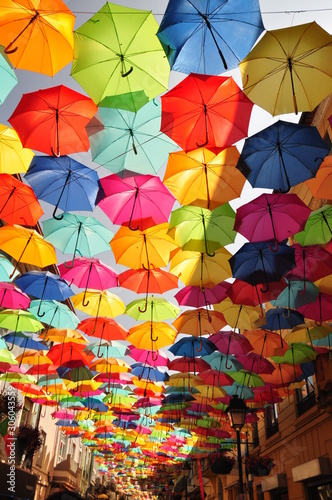 Colorful umbrellas in Agueda, Portugal