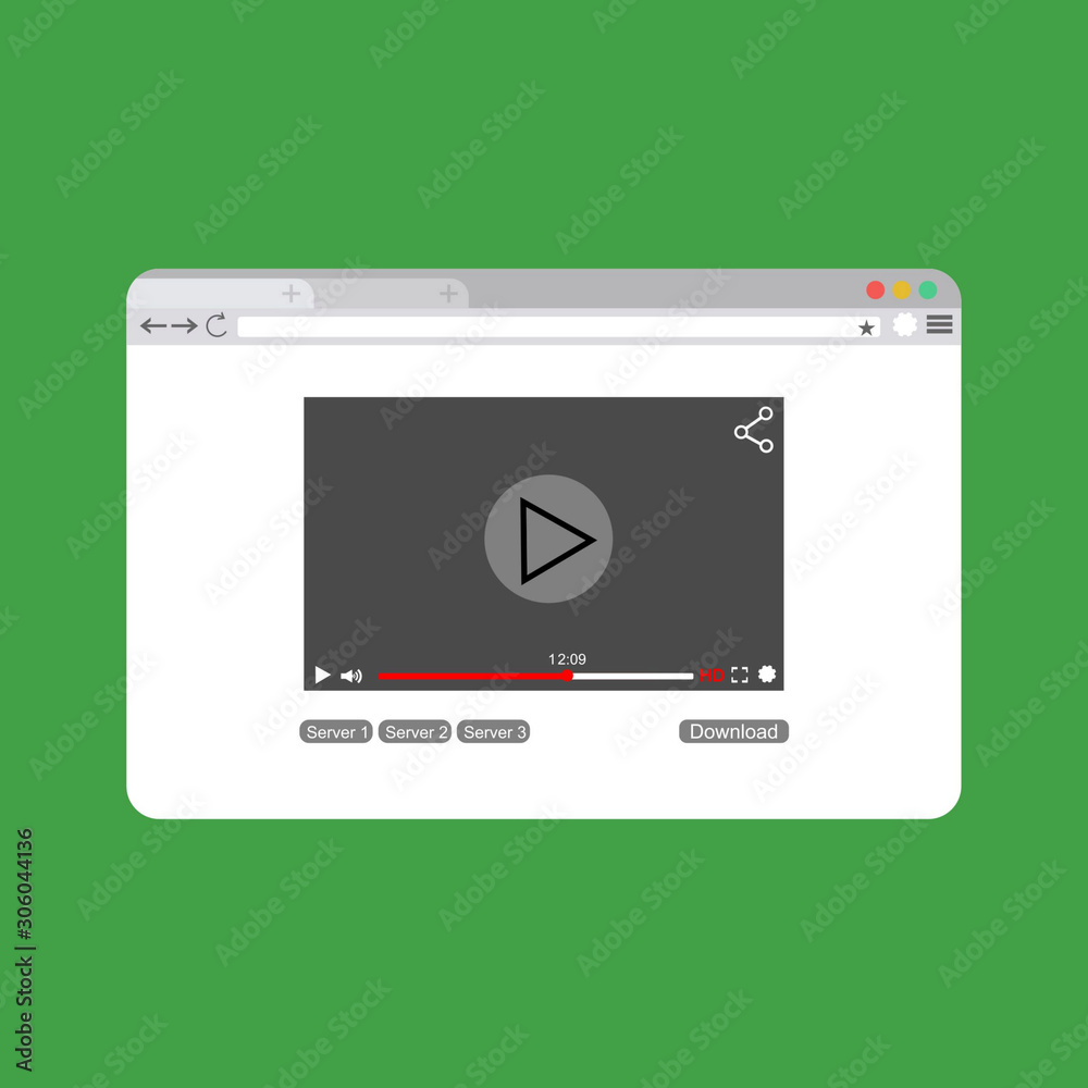 Video Streaming Vector Icon. Play video online mock up. Vector illustration. Video Streaming Vector Icon. Play video online mock up. Vector illustration.