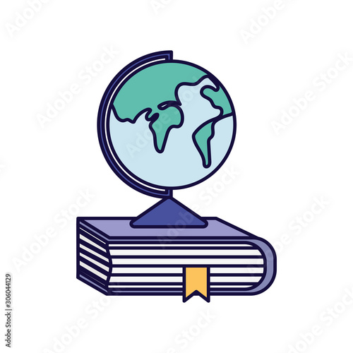 school globe book education learning online