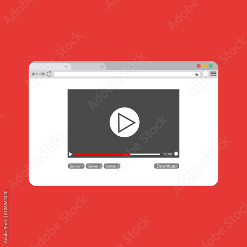 Video Streaming Vector Icon. Play video online mock up. Vector illustration.