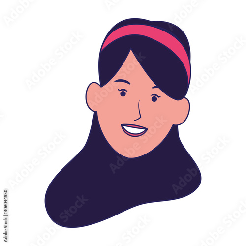 young woman with headband icon