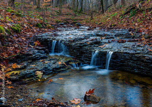 McConnell Mills State park waterfalls in autumn in color  hell's hollow