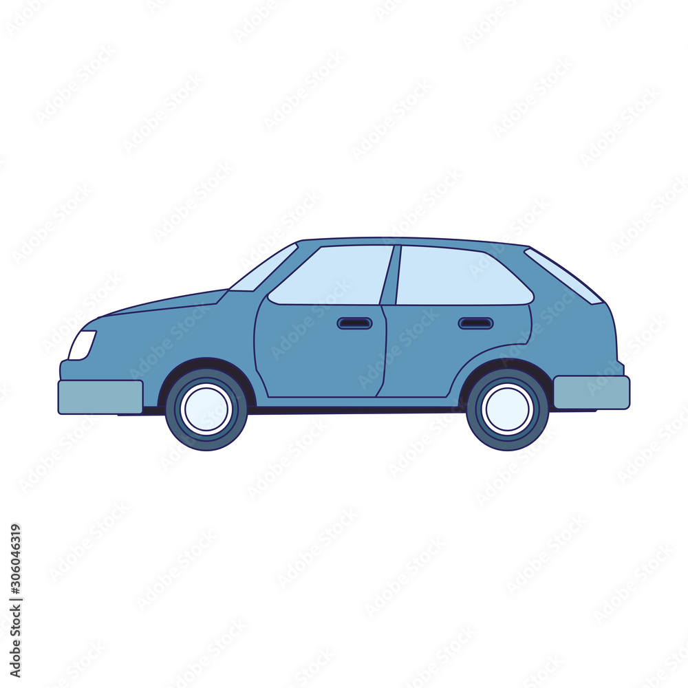 hatchback car icon, flat design