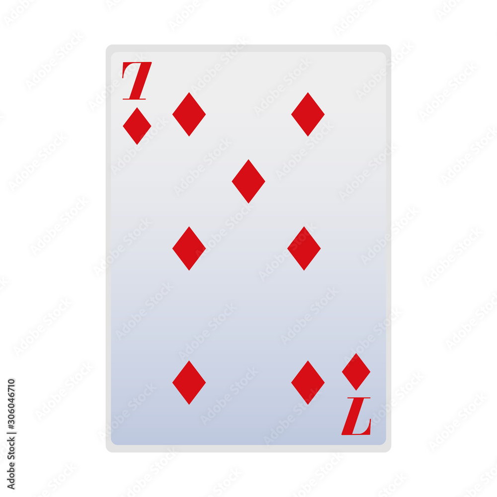 Obraz premium seven of diamonds card icon, flat design