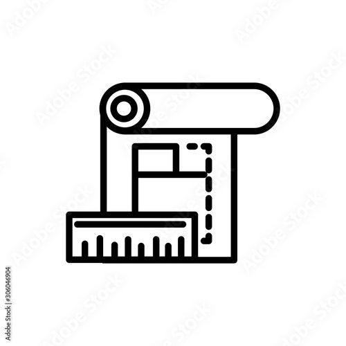 blueprint ruler design architecture icon line style