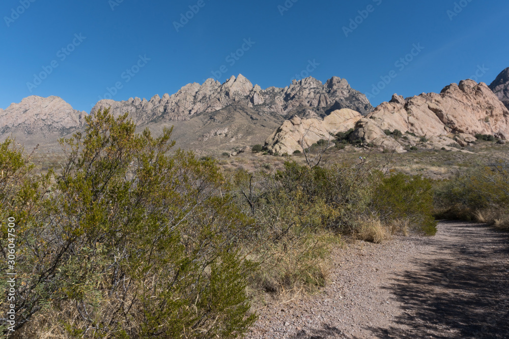 The La Cueva rocks and Organ Mountains in southwest New Mexico.