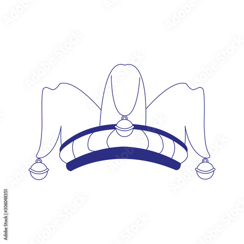 jester hat icon, flat design