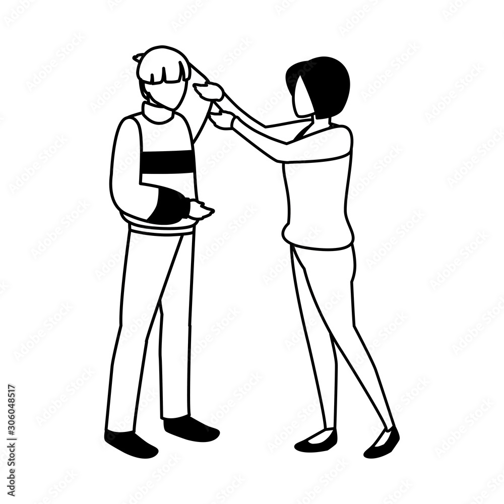 couple of people standing on white background couple of people standing on white background