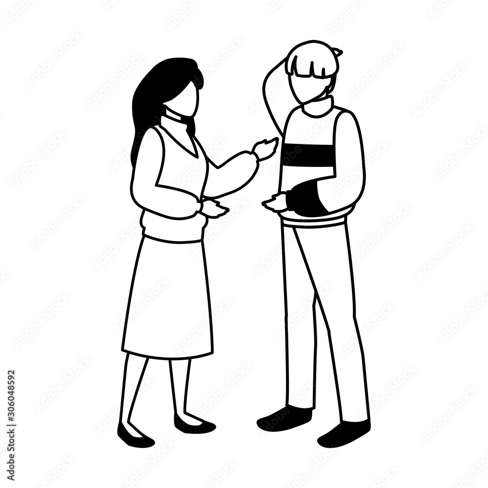 couple of people standing on white background couple of people standing on white background