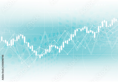 Business candle stick graph chart of stock market investment trading on white background design. Bullish point, Trend of graph. Vector illustration