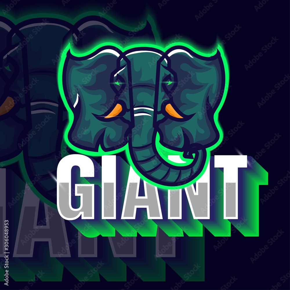 elephant head vector mascot logo design vector with modern illustration concept style for emblem and tshirt printing. elephant illustration for sport and team.
