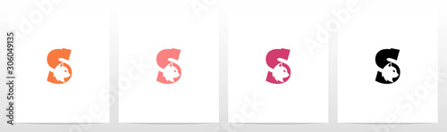 Cat Head Inside Letter Logo Design S