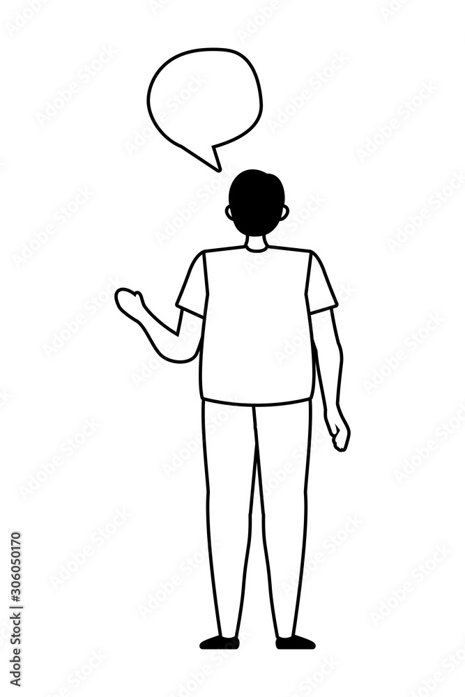 Avatar man with communication bubble vector design Avatar man with communication bubble vector design