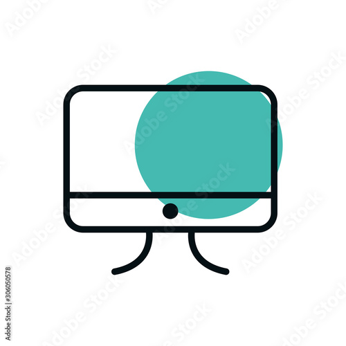 computer online shopping line style dot color