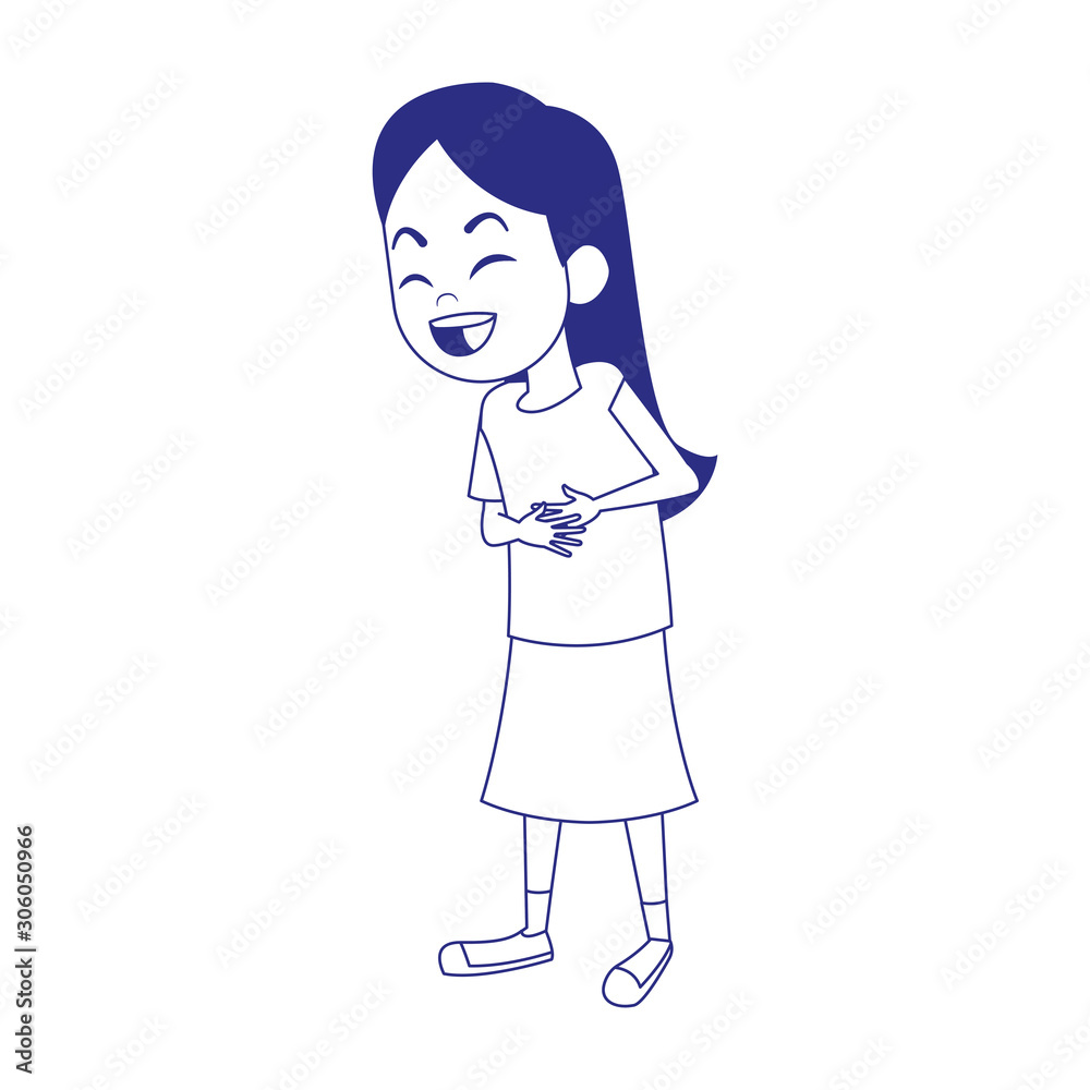 cartoon girl laughing icon, flat design cartoon girl laughing icon, flat design