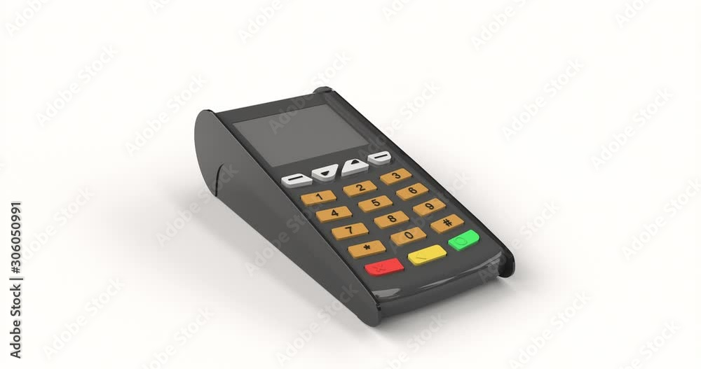 Payment terminal mock up. Payment by gold credit card. Online transaction. 4k Payment terminal mock up. Payment by gold credit card. Online transaction. 4k