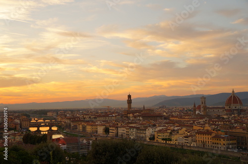 the sunset of Michelangelo square in florence © Twill