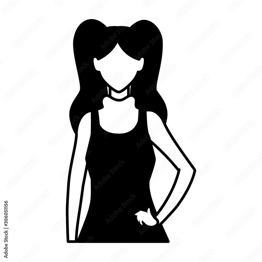 woman faceless standing on white background woman faceless standing on white background