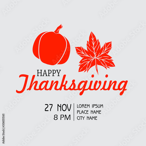 the thanksgiving postcard wallpaper design with pumpkin and leaf  leaves logo