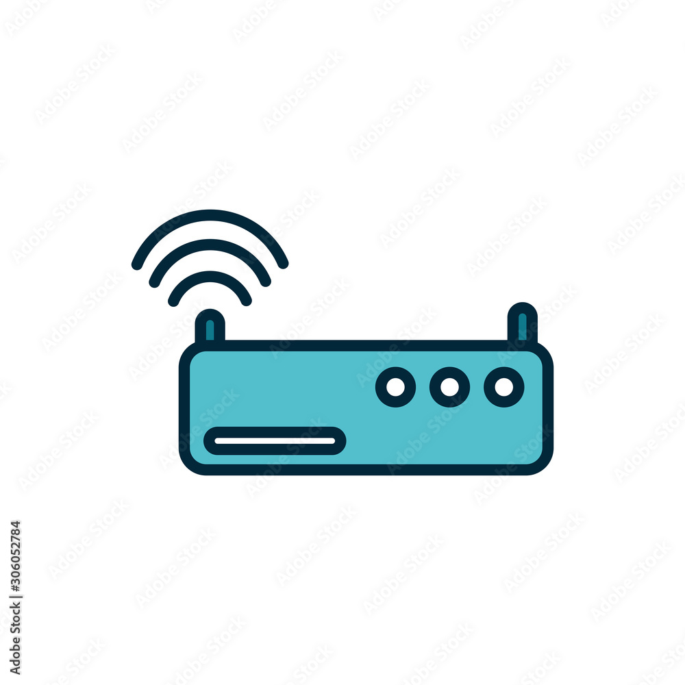 router signal wifi internet of things line and fill icon router signal wifi internet of things line and fill icon