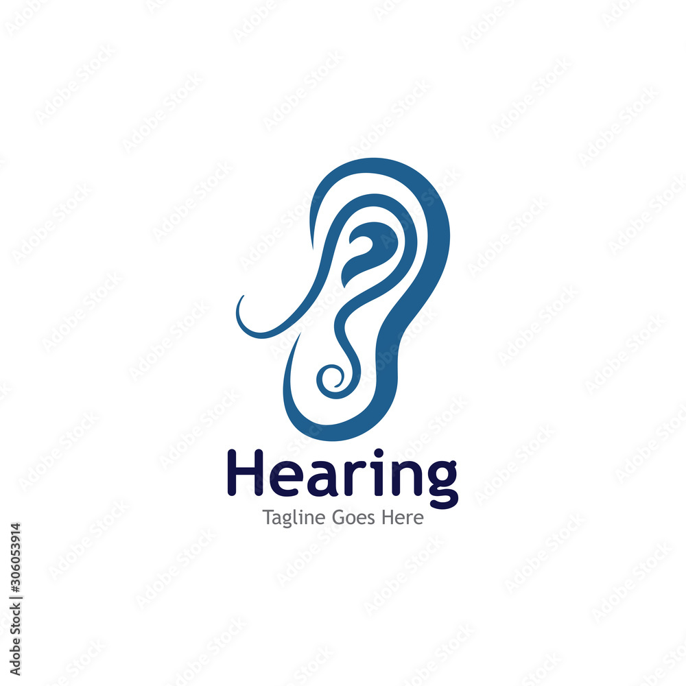 Obraz premium Hearing Logo Template vector icon illustration