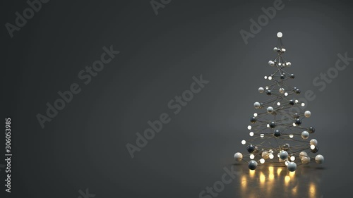 Christmas tree in futuristic technology style. 3D render loopable animation photo