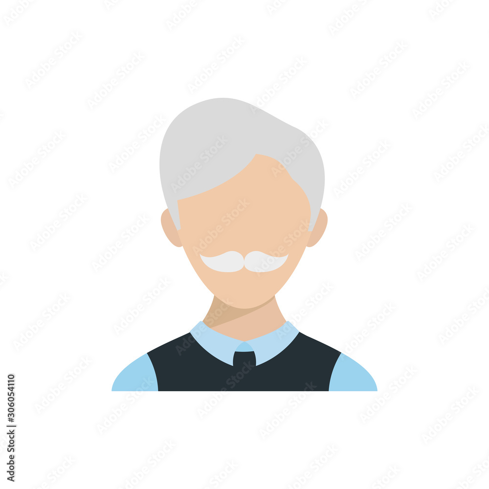 Isolated old man head vector design