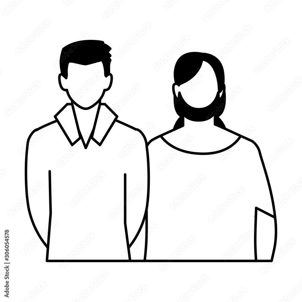 men faceless with different poses on white background men faceless with different poses on white background
