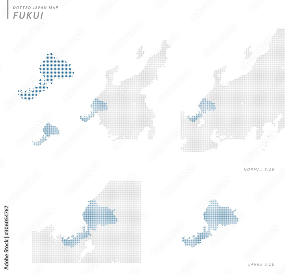 dotted Japan map, Fukui