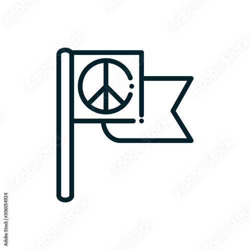 flag symbol peace and human rights line