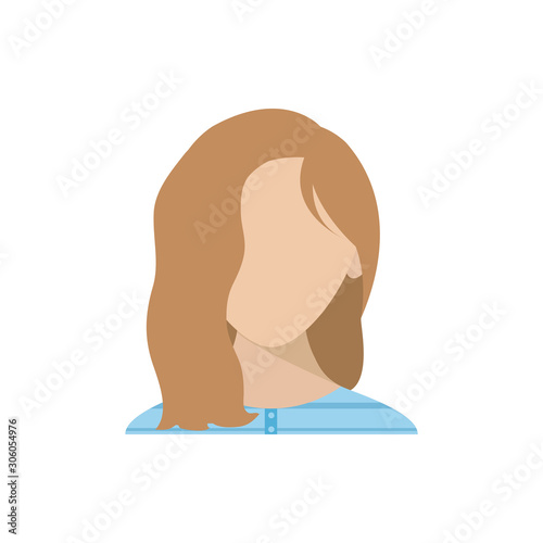 Isolated woman head vector design