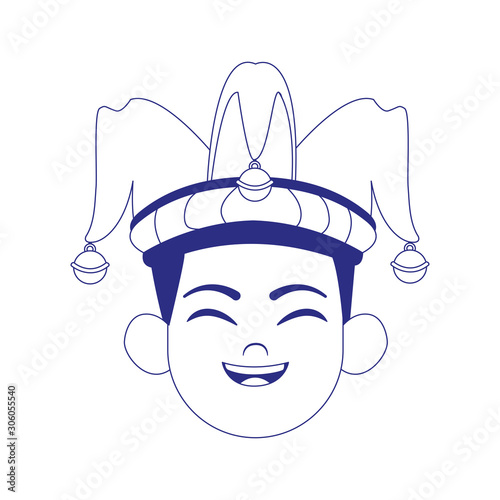 cartoon boy face with jester hat icon