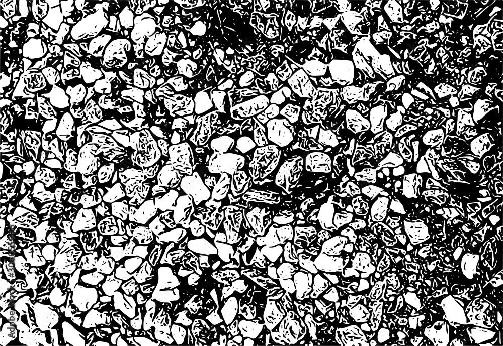 Texture de gravier monochrome