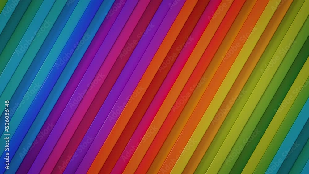 Rainbow spectrum gradient lines. Abstract motion graphics. Seamless loop 3D render animation