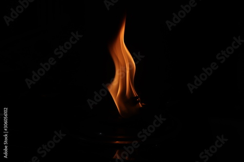 fire on black background,flame