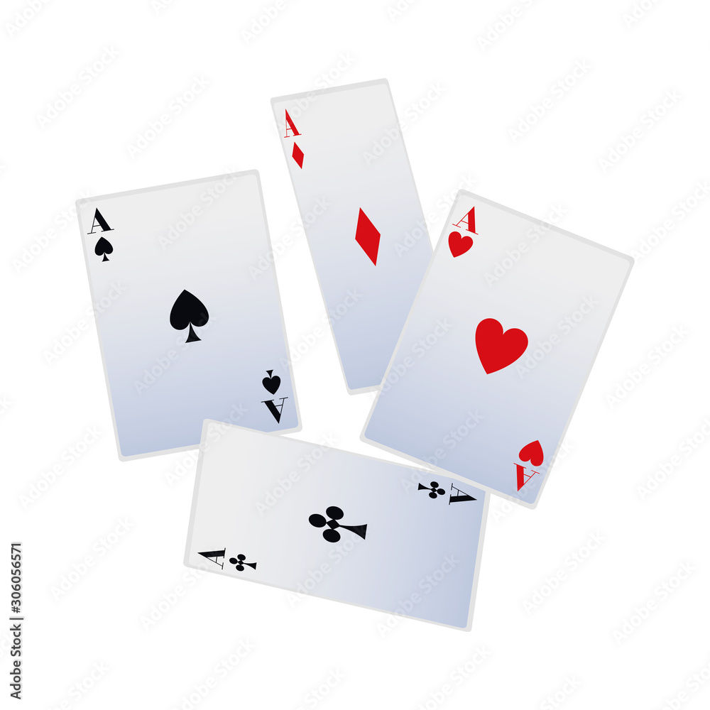 aces of playing cards icon, flat design aces of playing cards icon, flat design