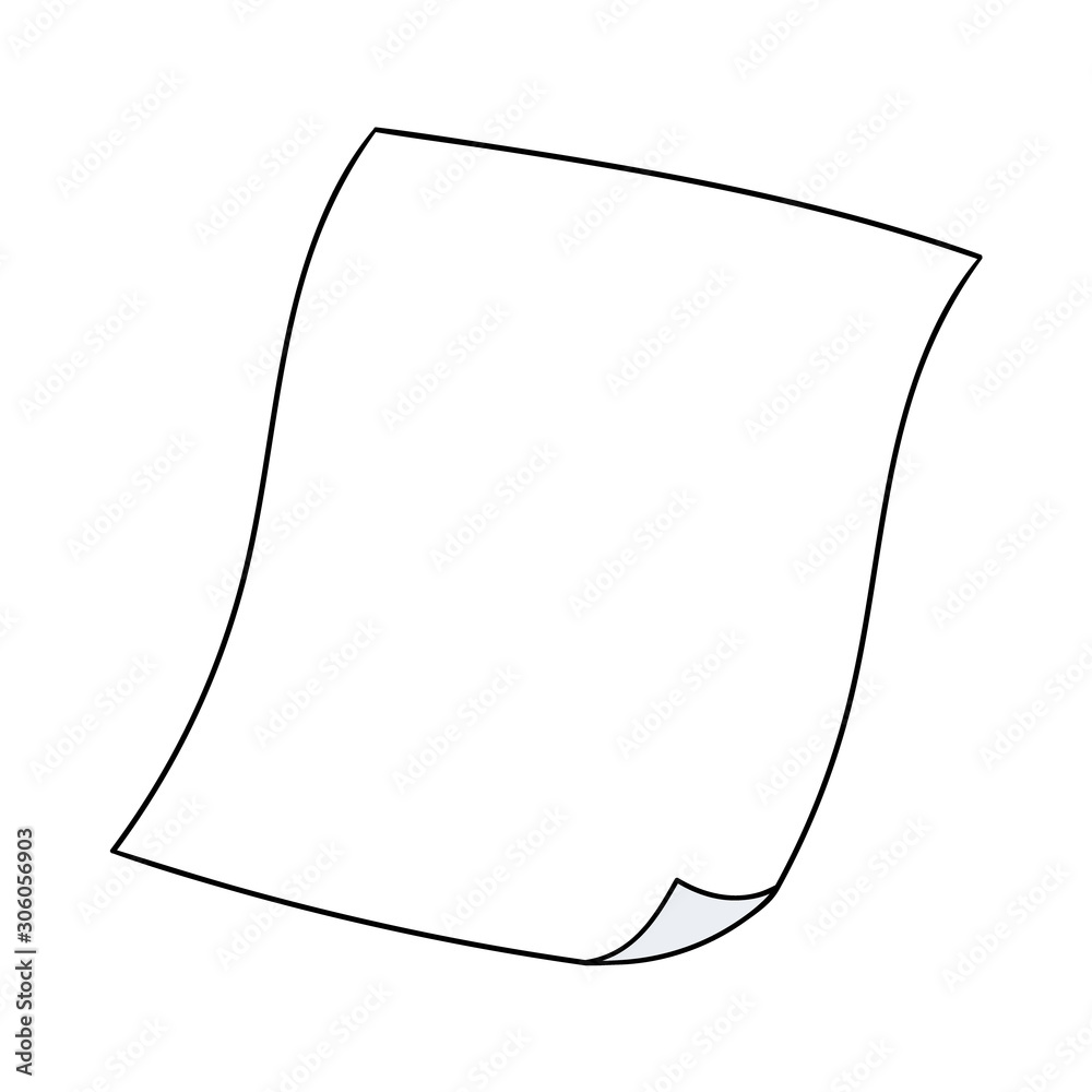 Cartoon Blank Piece of Paper Stock Vector | Adobe Stock