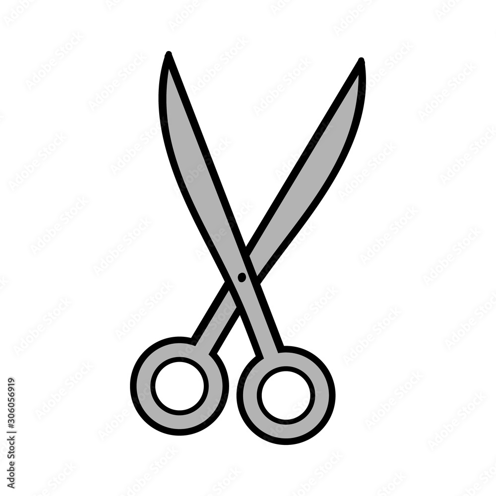 Cartoon Isolated Scissors Vector Illustration