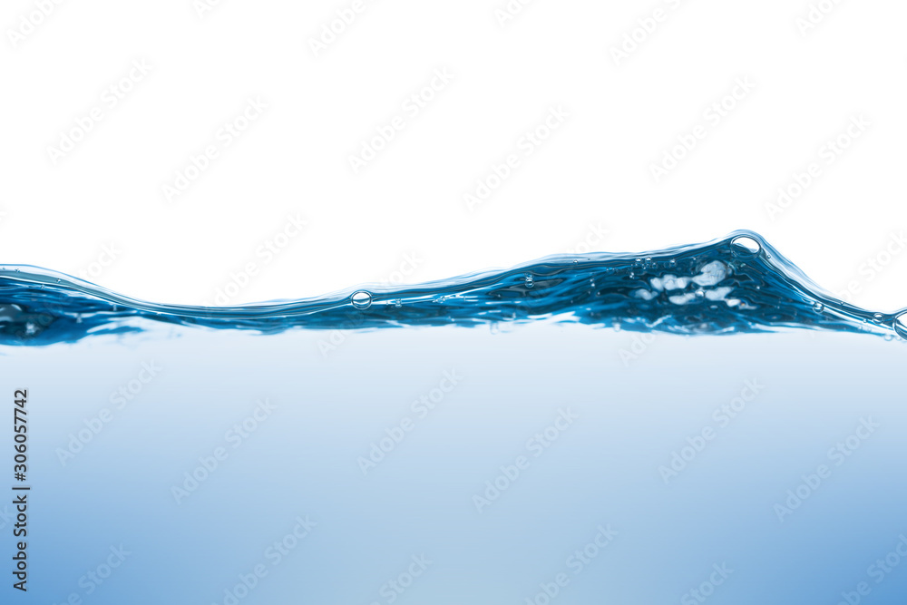 Water splash. Aqua flowing in waves and creating bubbles. Drops on the water surface feel fresh and clean. isolated on white background. Water splash. Aqua flowing in waves and creating bubbles. Drops on the water surface feel fresh and clean. isolated on white background.