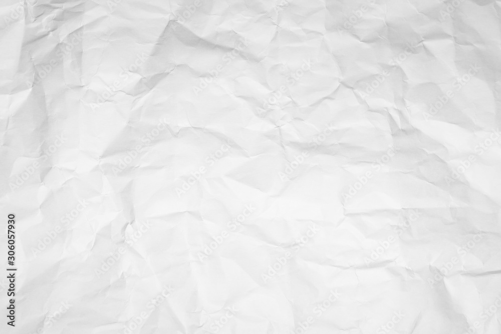 White crumpled paper texture background.	