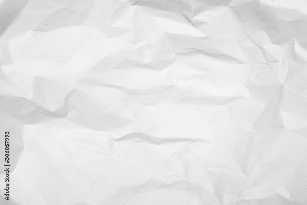 Naklejka premium White crumpled paper texture background. 