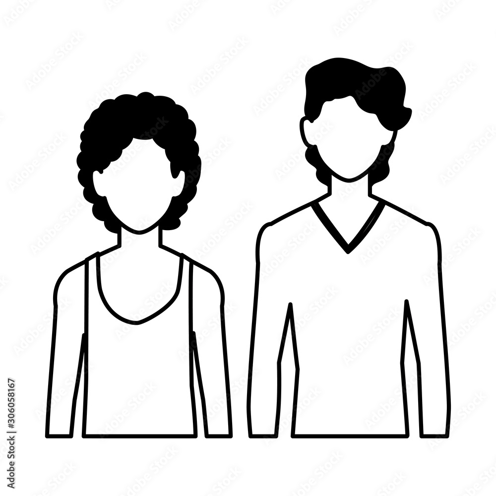 men faceless with different poses on white background men faceless with different poses on white background