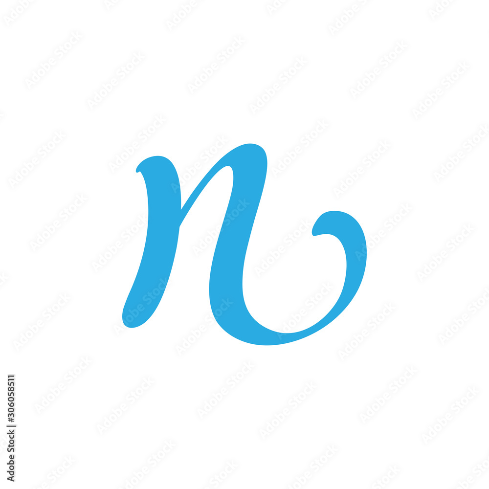 letter n curves simple flow logo vector letter n curves simple flow logo vector